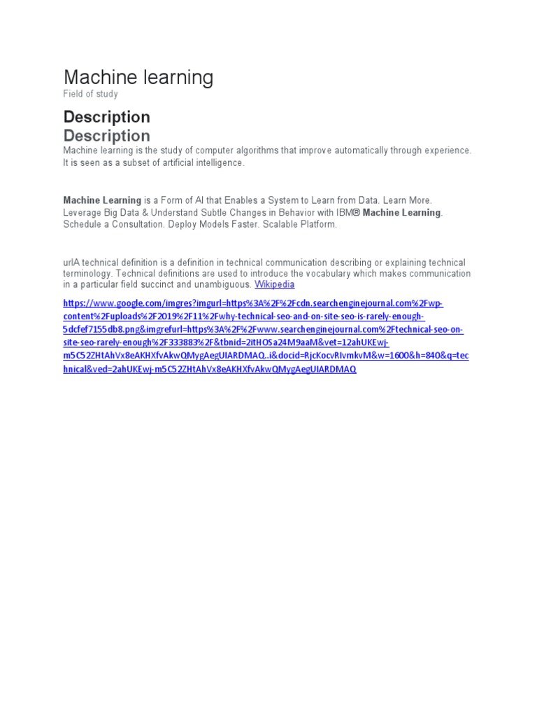 Machine Learning | PDF | Technology & Engineering