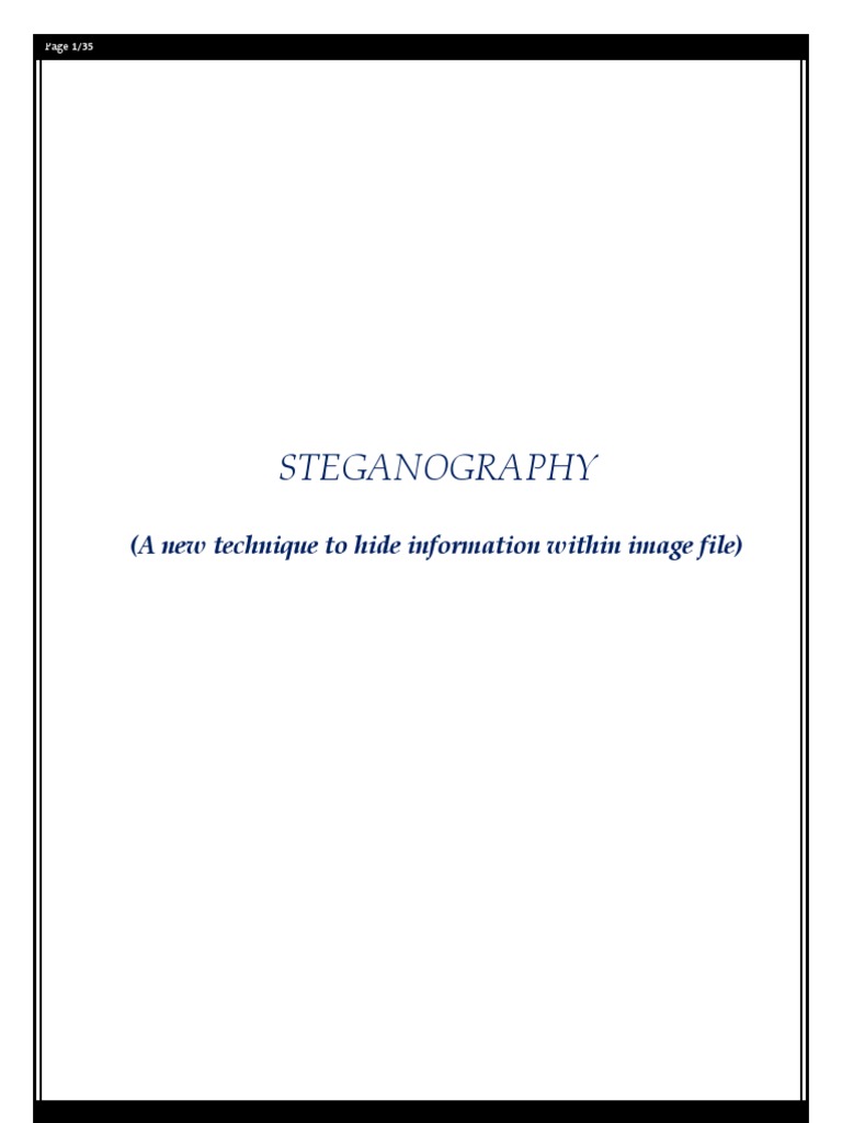 Image Steganography Techniques Explained | PDF | Cryptography ...