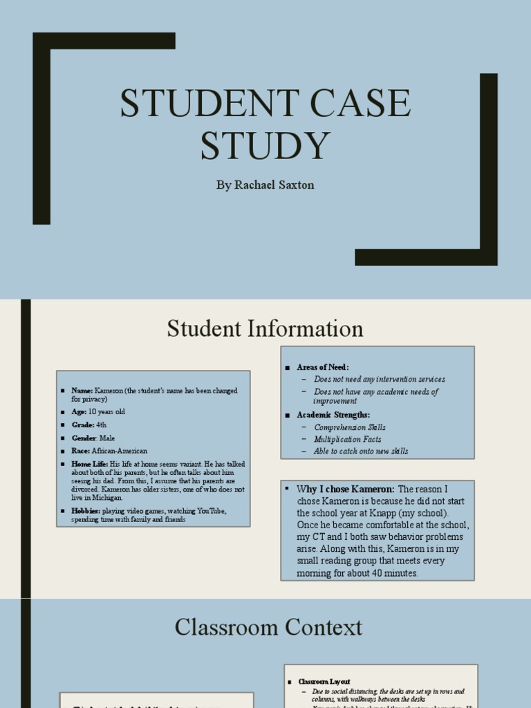 Edi 310 - Student Case Study | PDF | Classroom | Teachers