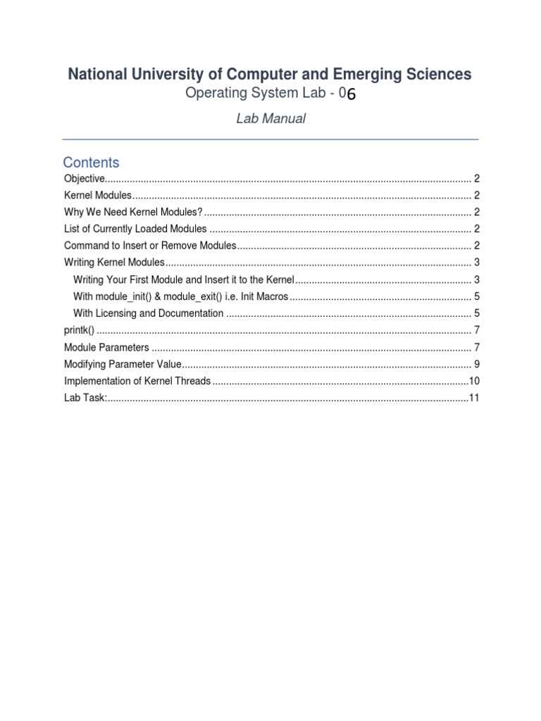 Kernel Module Development Lab Manual | PDF | Kernel (Operating System ...