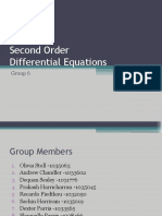 Second Order Differential Equations: Group 6