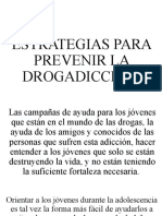 Estrategias para Prevenir La Drogadiccion