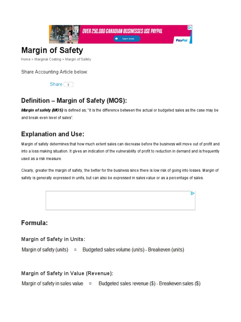 Margin of Safety | PDF