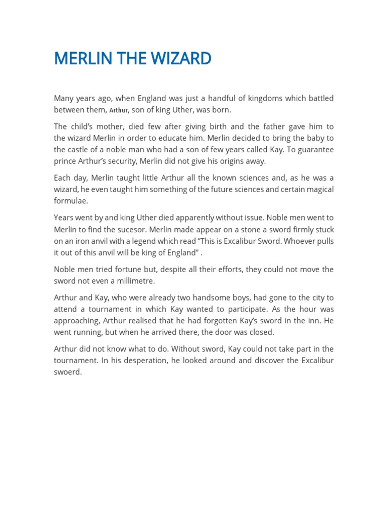 Merlin and the Legend of Excalibur | PDF