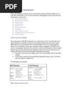 Efficient SQL Statements