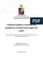 Violencia Política y Movimientos Sociales en El Chile de Los Siglos XX y XXI