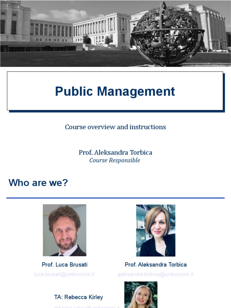 Public Management Public Management: Course Overview and Instructions ...