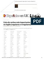 Lista de Verbos Más Importantes en Inglés (Regulares e Irregulares)