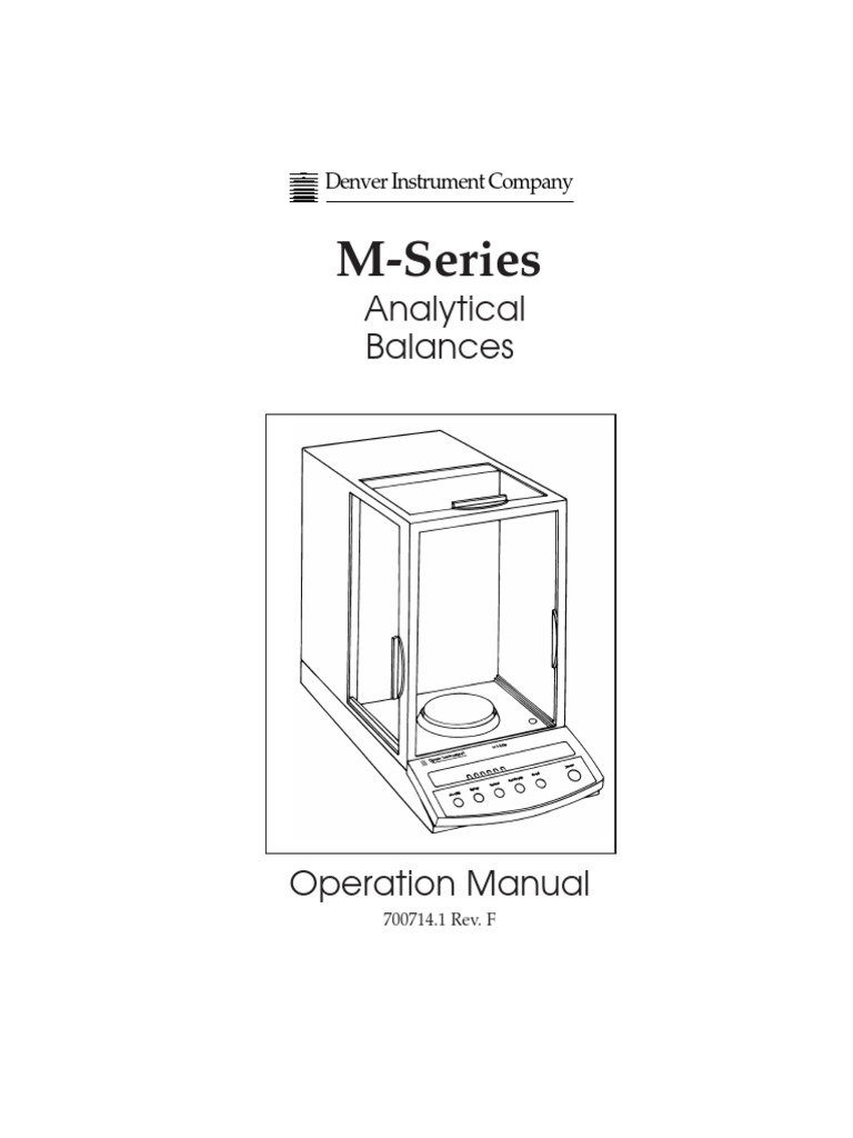Denver Analytical Balance Manual | PDF | Weight | Calibration