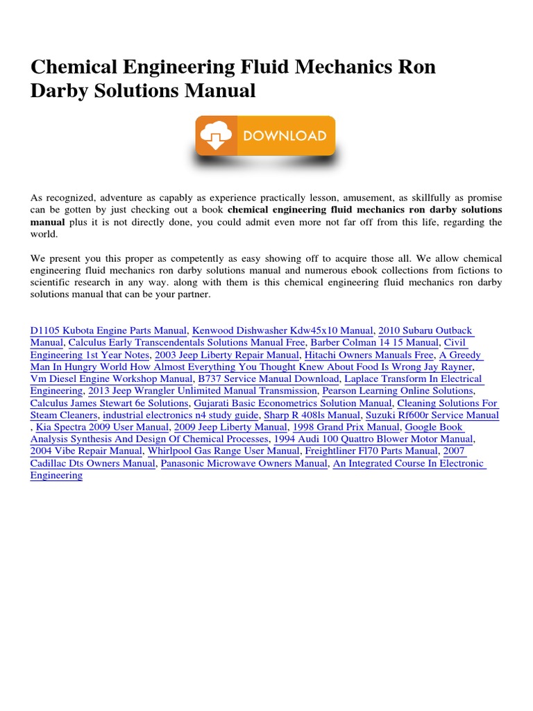 FLUID MECHANICS FOR CHEMICAL ENGINEERS 2ND EDITION SOLUTION MANUAL PDF intelligence overview