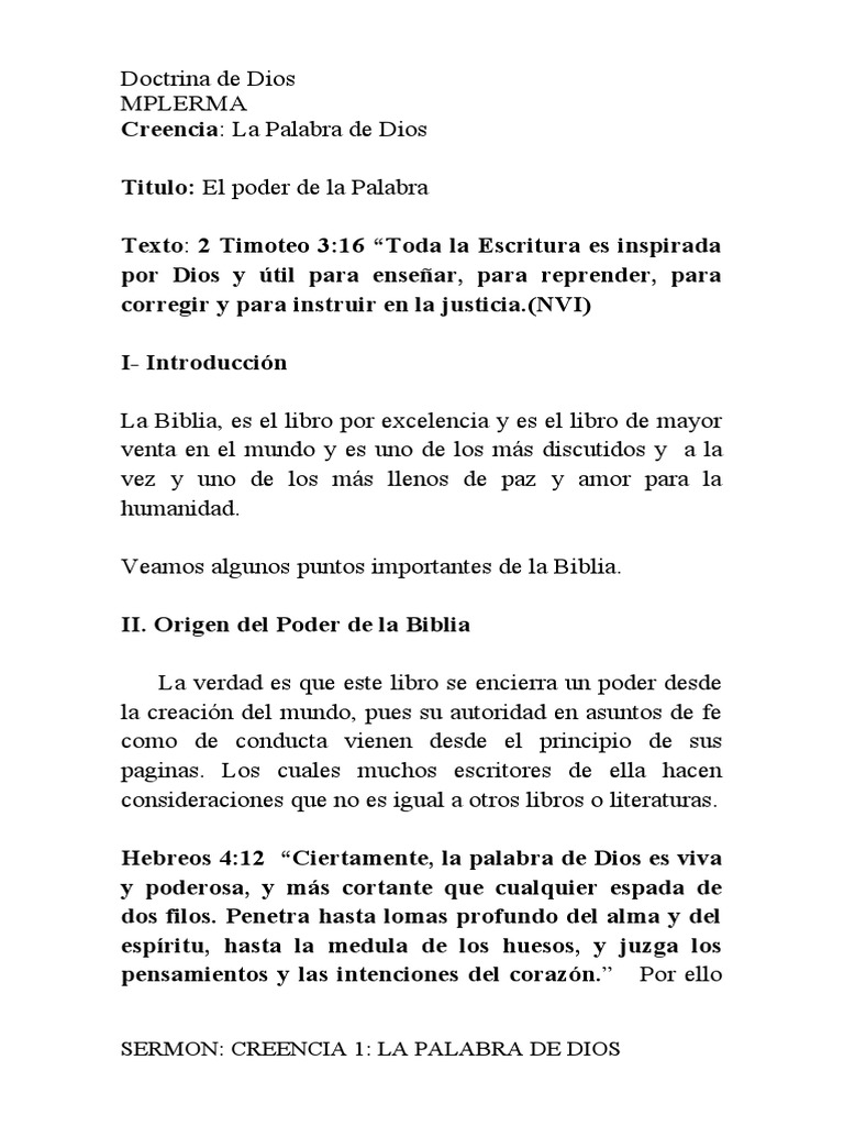 El Poder Transformador de la Biblia | PDF | Biblia | Dios