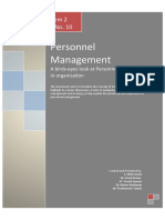 Personnel Management: MIM Sem 2 Group No. 10