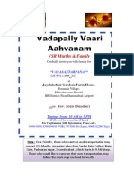 Vadapally's Vanasantarpana Invitation 2020