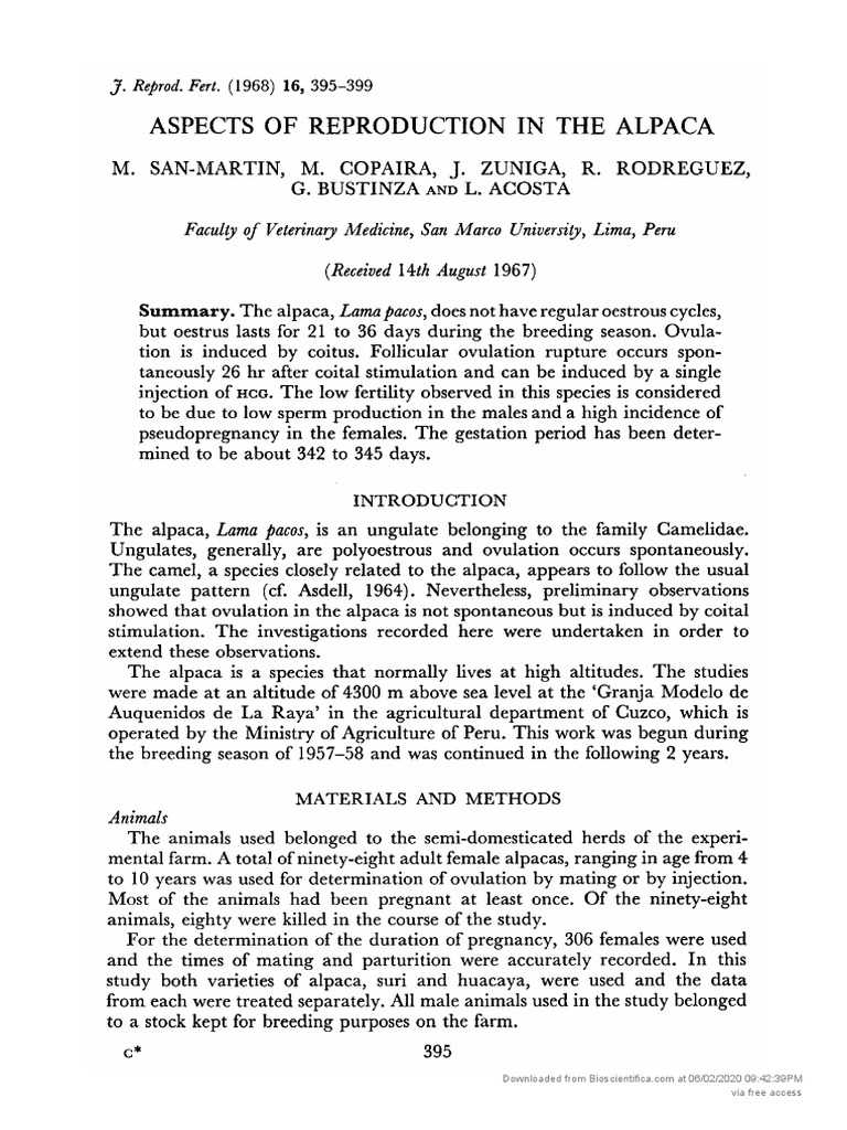 (14717899 - Reproduction) ASPECTS OF REPRODUCTION IN THE ALPACA PDF ...