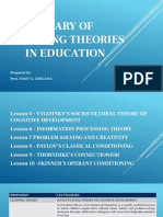 Summary - Learning Theory in Education PDF