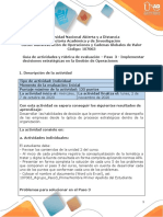 Guía de Actividades y Rúbrica de Evaluación - Unidad 2 - Paso 3 - Implementar Decisiones Estratégicas en La Gestión de Operaciones