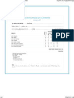 Secondary Education Examination: Grade-Sheet