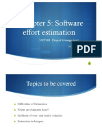 Chapter 5: Software Effort Estimation: NET481: Project Management