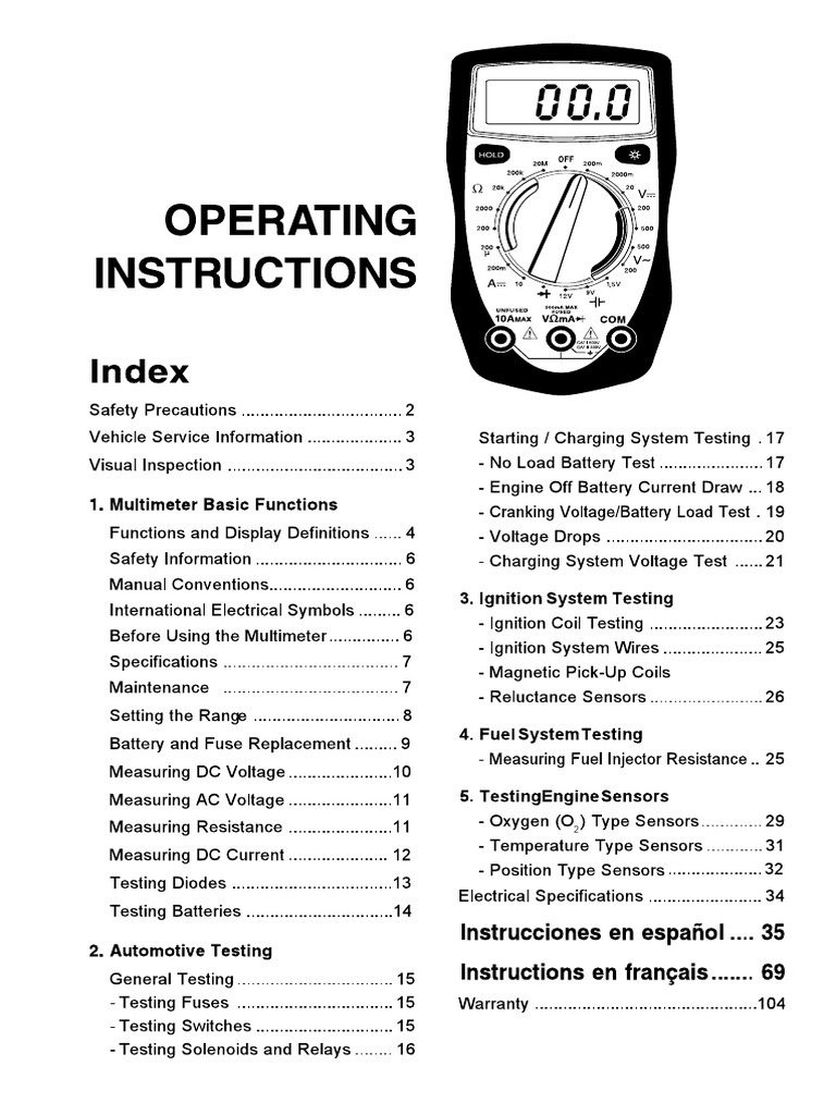 Multimetro FIX 7665 Bosch Manual PDF PDF Ignition System Diode