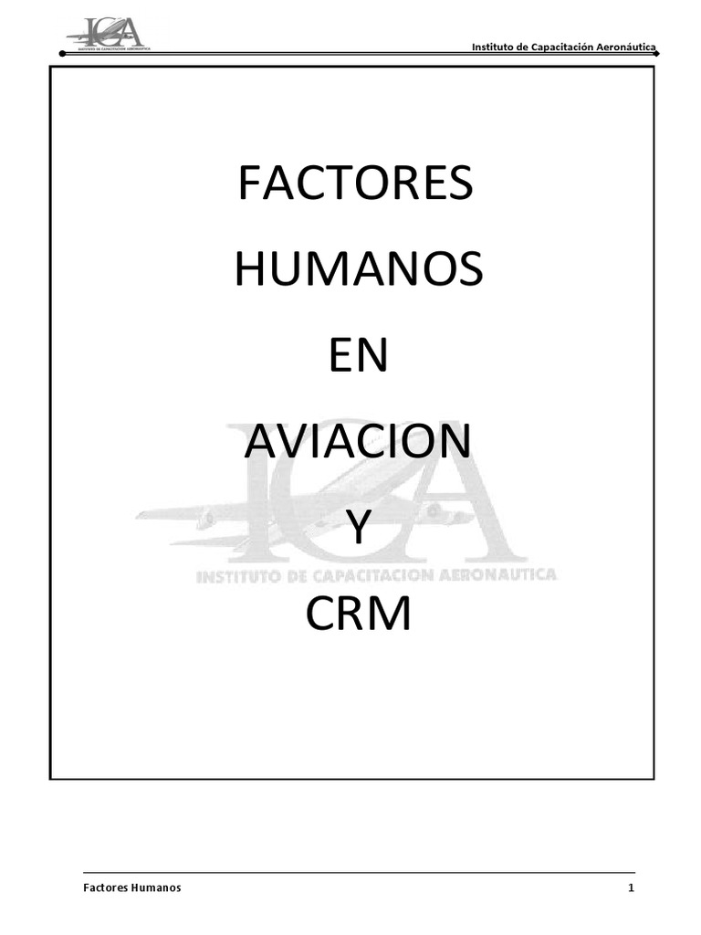 Factores Humanos en la Aviación y CRM | PDF | Control de tráfico aéreo ...