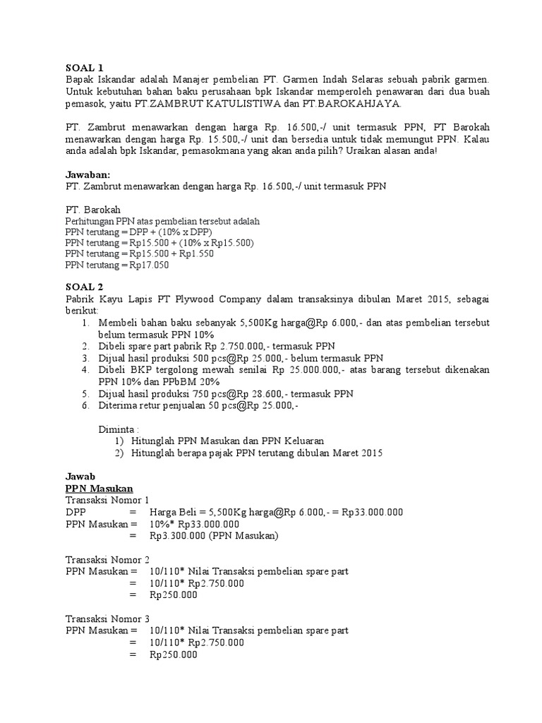 Soal Ppn Untk Mksp