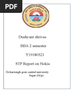 Dushyant Shrivas BBA 2 Semester Y19180521 STP Report On Nokia