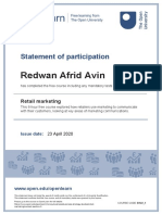 Redwan Afrid Avin: Statement of Participation