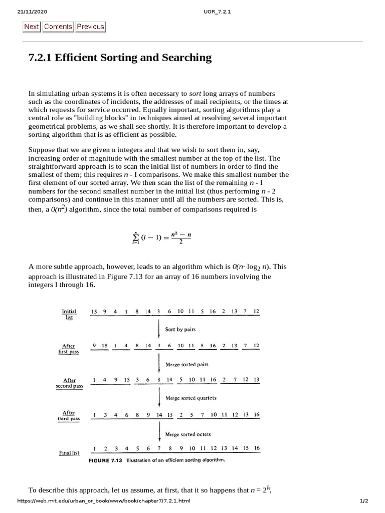 Efficient Sorting Algorithms Explained | PDF