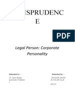 Jurisprudenc E: Legal Person: Corporate Personality