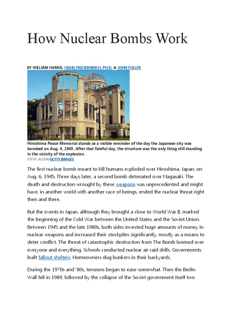 How Nuclear Bombs Function Explained | PDF | Nuclear Fission | Nuclear ...