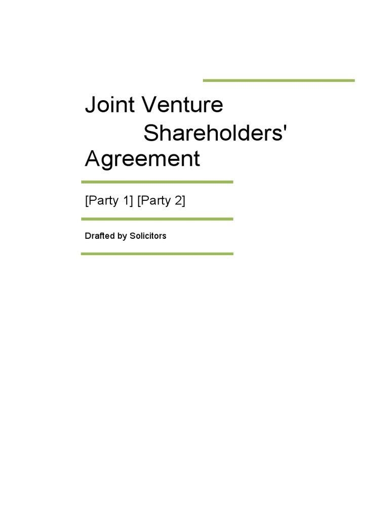 Joint Venture Agreement Template 03 PDF United Kingdom Corporation