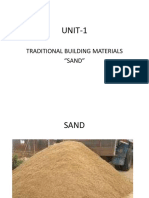UNIT-1: Traditional Building Materials "SAND"