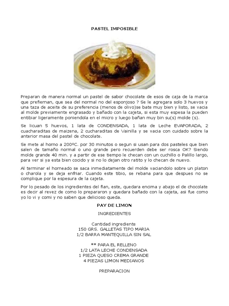 Recetas de Postres Variados y Deliciosos | PDF | Crema | Postres