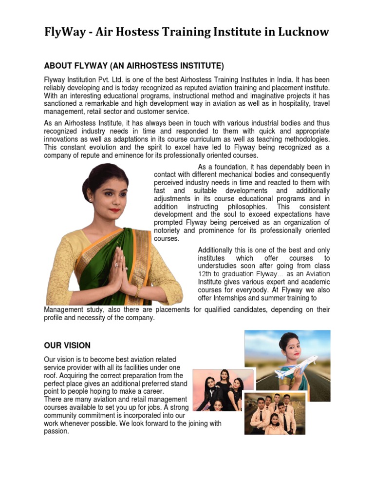 FlyWay Air Hostess Training Institute Air Hostess Course Aviation