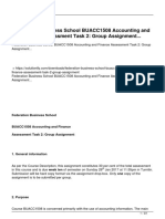 Federation Business School Buacc1508 Accounting and Finance Assessment Task 2 Group Assignment