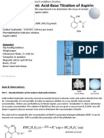 Experiment: Acid-Base Titration of Aspirin: Objective