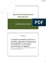 Operation & Maintenance Management: Asset