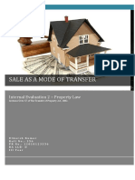 Sale As A Mode of Transfer: Internal Evaluation 2 - Property Law