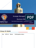 Strategic Management and Business Policy: BITS Pilani