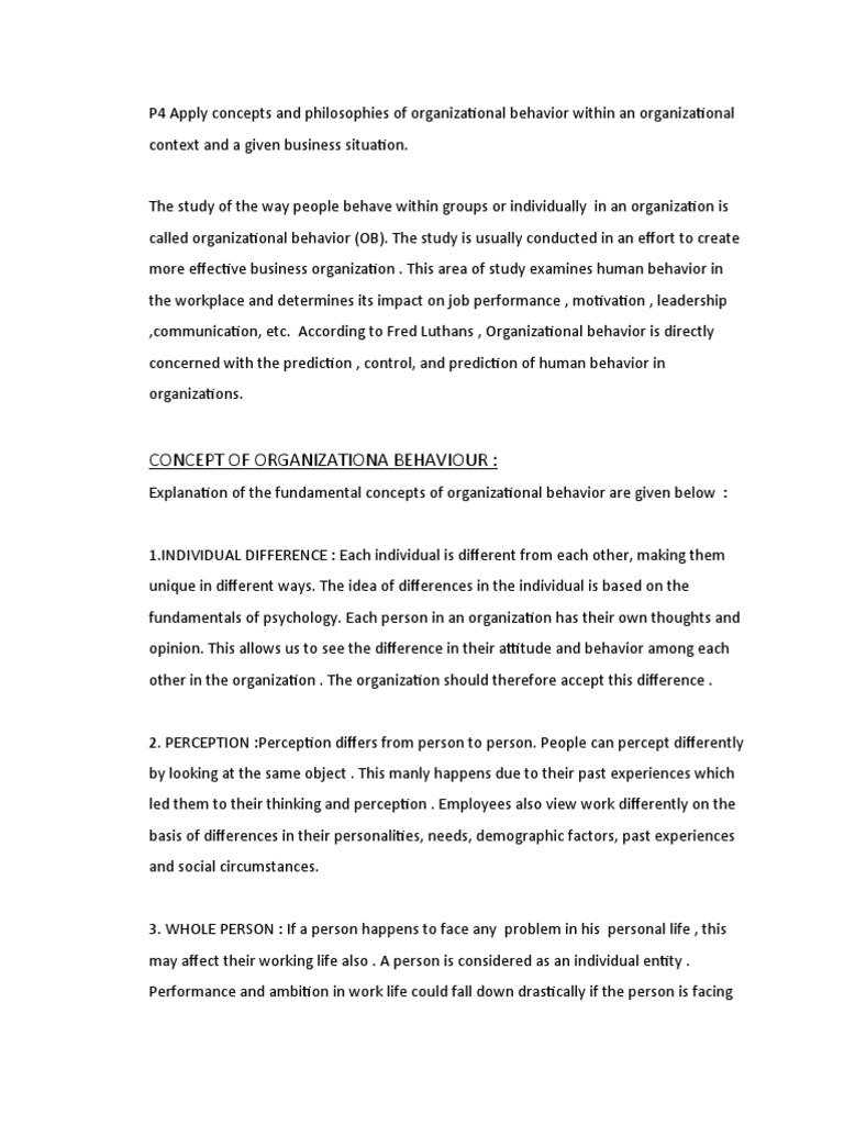 Key Concepts in Organizational Behavior | PDF | Organizational Behavior ...