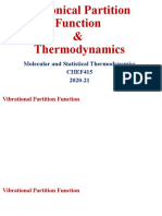 Canonical Partition Function & Thermodynamics: Molecular and Statistical Thermodynamics CHEF415 2020-21