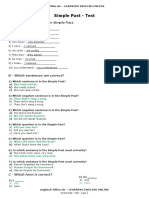 Simple Past - Test: A - Use in The Verbs in The Simple Past