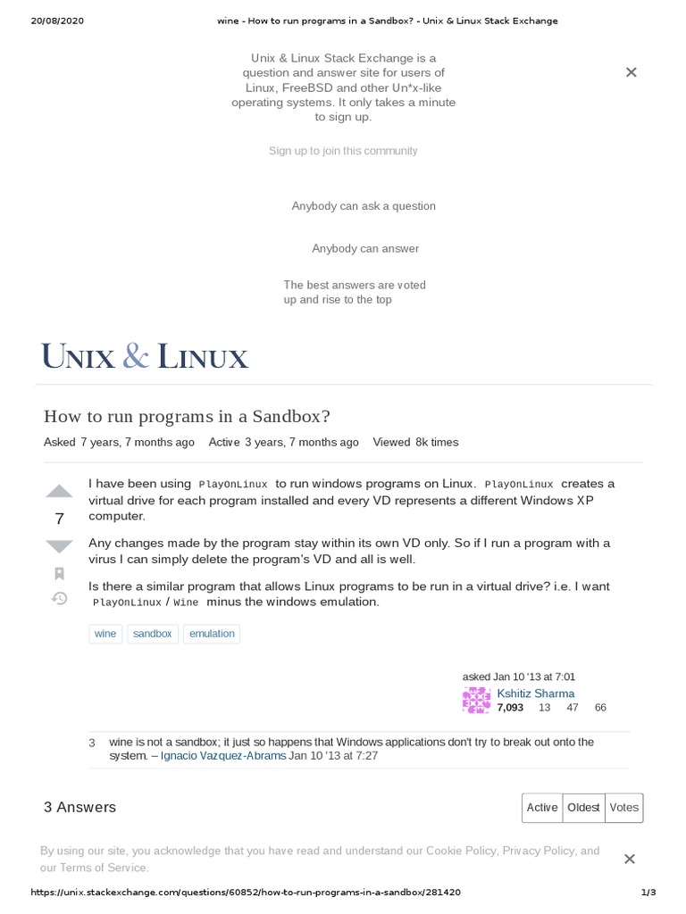 Wine How To Run Programs in A Sandbox Unix & Linux Stack Exchange