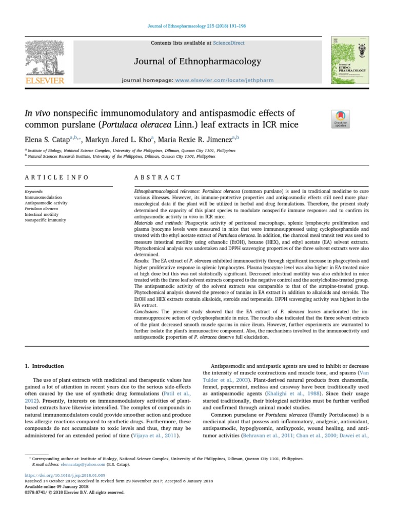 In Vitro Effects of Thai Medicinal Plants On Human Lymphocyte Activity ...