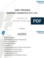 CGMP Training Suntara Cosmetics Pvt. LTD.: Prepared By: Pratham Consultants