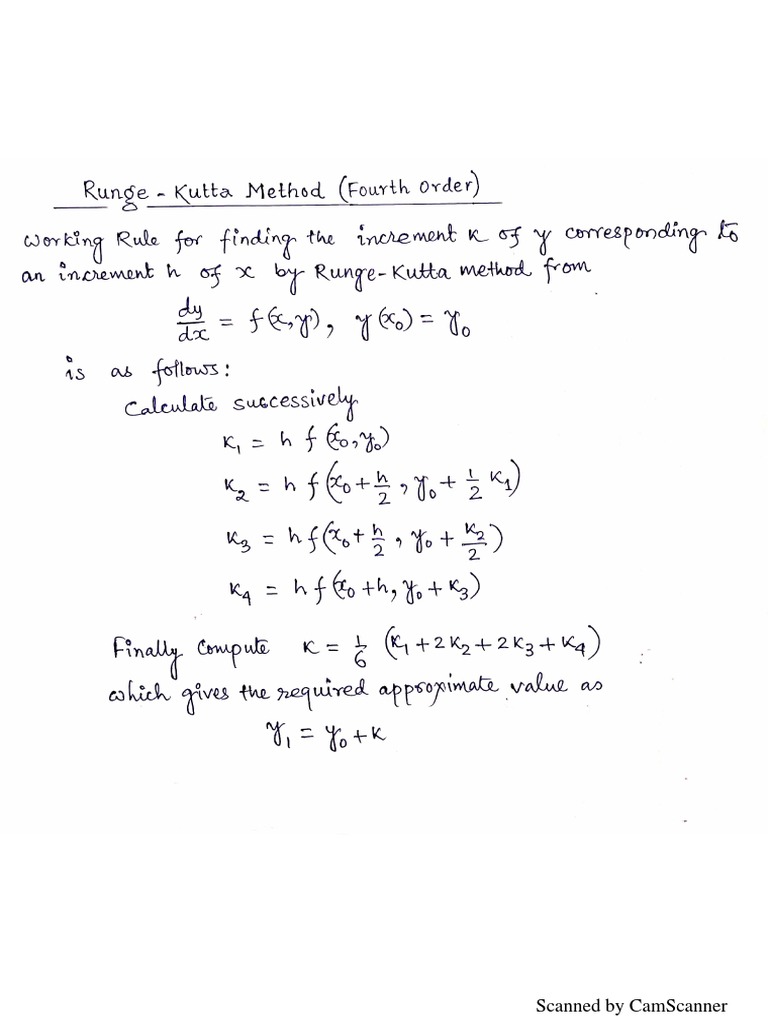 Runge Kutta 4th Order PDF PDF