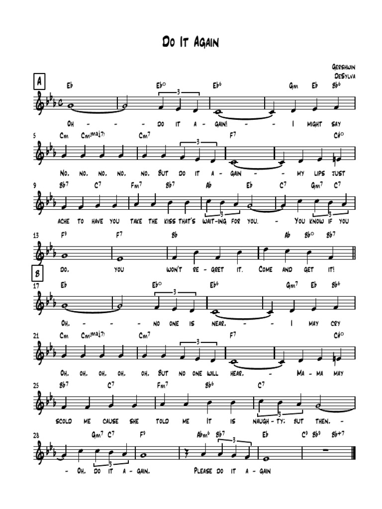 Do It Again Lead Sheet | PDF