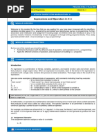 Expressions and Operators in C++: Study Guide For Module No. 4