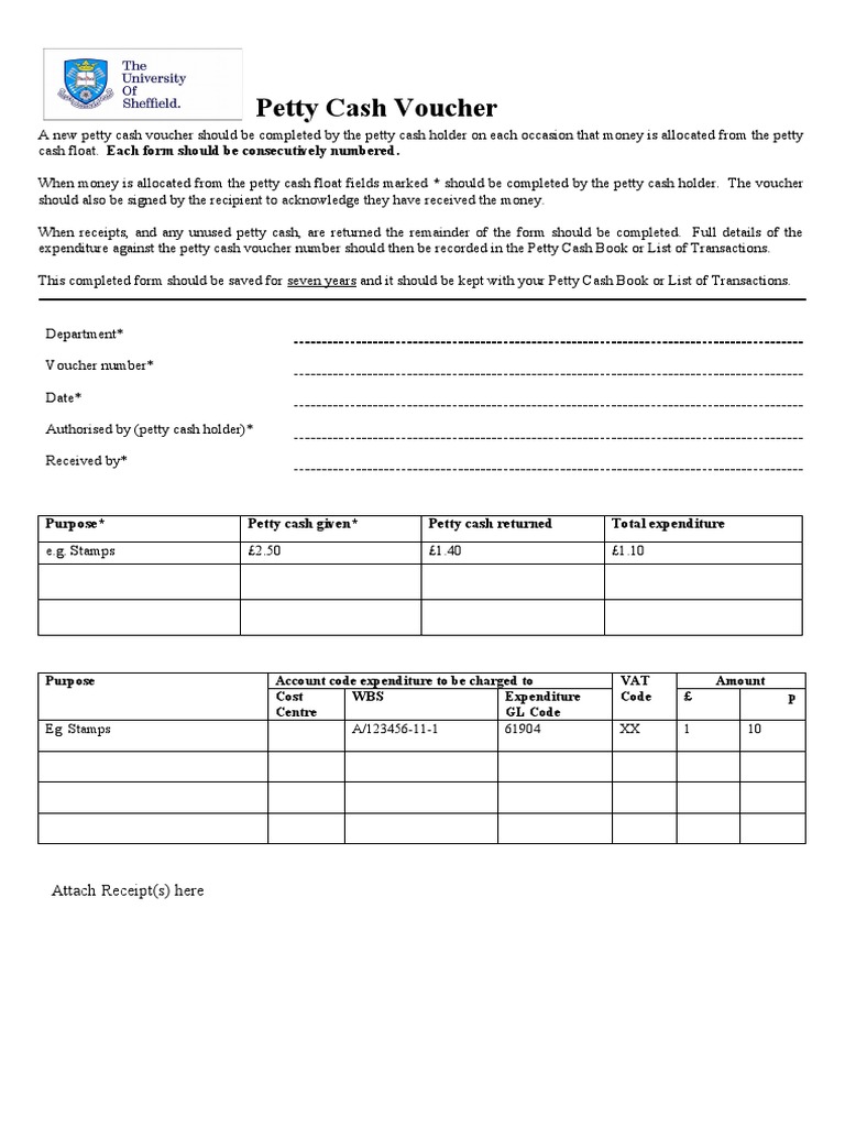 Petty Cash Voucher | PDF