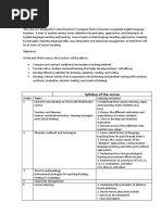 TESOL Methodology Syllabus